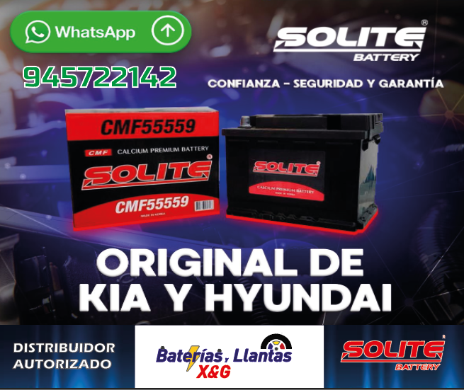 Batería Solite para Kia y Hyundai, Baterías y Llantas X&G
