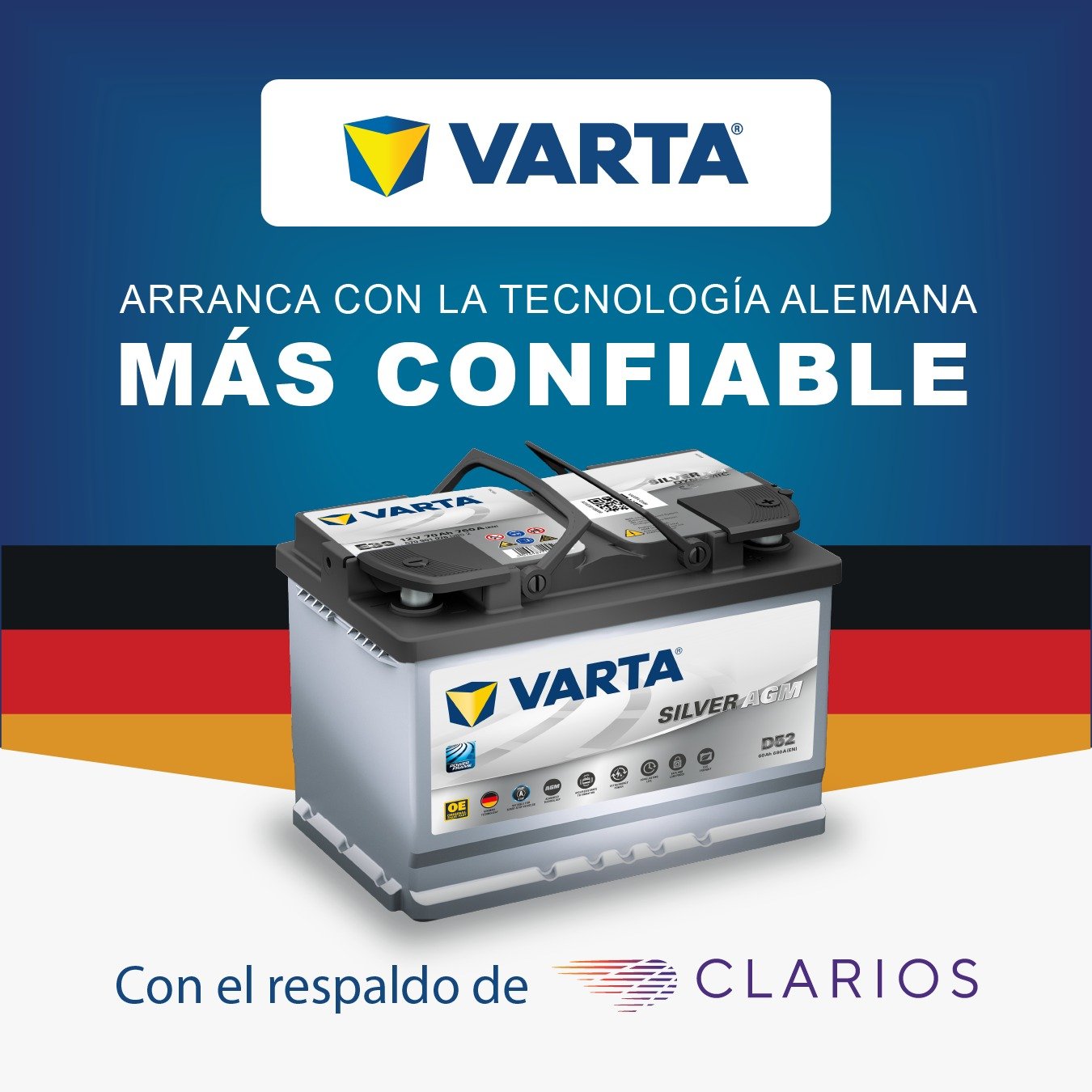 Batería Varta Silver AGM con tecnología alemana